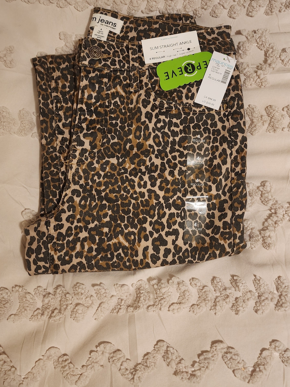 Maurices Slim Straight Ankle Jeans - Leopard Print Brown